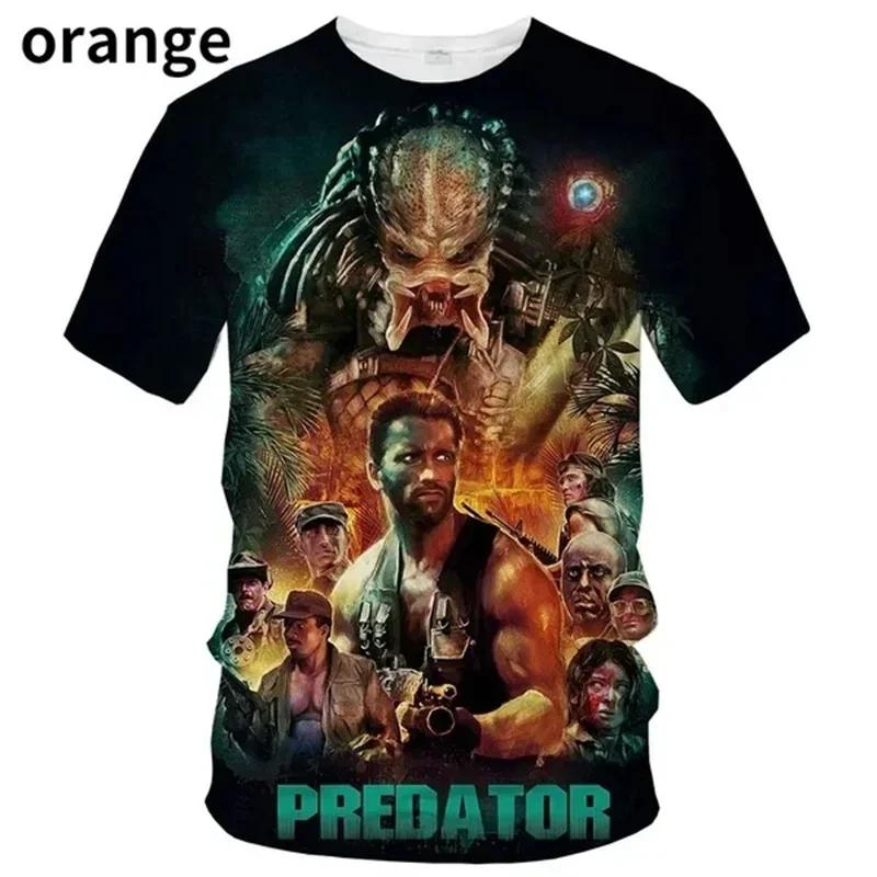 Predator 3d Graphic T-shirt Men's Summer Horror Movie Cool Print T Shirt Fashion Casual Neutral Alien Short Sleeved Harajuku Top