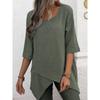 Camicia in Cotone e Lino Stile Bohémien Vestibilità Larga con Design Irregolare per Abbigliamento Casual Primaverile