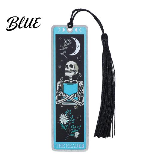 Stainless Steel Bookmark Tarot Card Bookmark Skeleton Pattern Page Marker