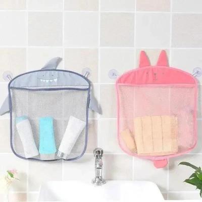 Aufbewahrungstasche für Badezimmerzubehör Cartoon Wandbehang Küchenaufbewahrungstaschen Gestricktes Netz Baby-Spielzeug Shampoo-Organizer Zubehör