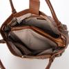 Soft leather round bag multi-stripe 2-way