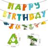 Dinosaur Happy Birthday Garland Banners Roar Dino Party Balloons Supplies Jungle Safari 1st Boy Kids Birthday Party Decorations