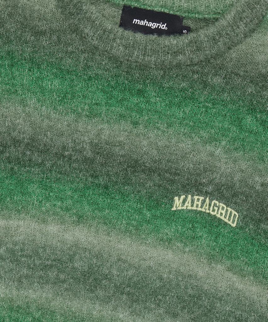 MAHAGRID Varsity Logo Gradation Knit Sweater Green(Mg2Efmk606A)