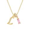 Kreuz Trend Rosa Diamant Schlüsselbein Halskette: Personalisierter 26-Buchstaben-Anhänger im Europäischen & Amerikanischen Mode-Stil