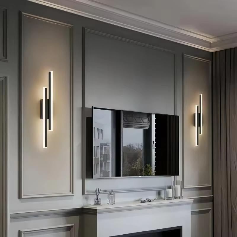 Modern LED Wall Lamp Minimalist Led Light Living Room Home Indoor Lighting Fixture Bedroom Bedside Long Strip Wall Sconces