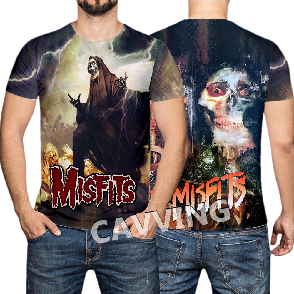 T-shirt Rock Band Misfits Estivi Stampa 3D Streetwear Uomo Donna Moda Maglietta a Maniche Corte T-shirt Top Abbigliamento Uomo