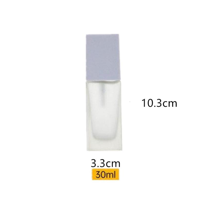 15/30Ml Empty Pump Bottle Glass Liquid Foundation Container Makeup Transparent Square Refillable Bottle Portable Pump Bottle