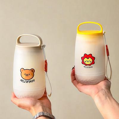 400Ml Sealed Tumbler With Lid Portable Plastic Kids Water Cup Handheld Double-Layer Drinking Cup For Sport Travel Microwave Safe