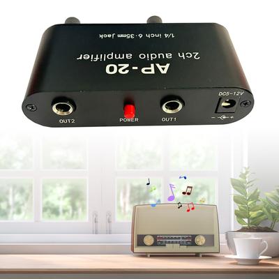 Portable Dual Channel Amplifier AP-20 2CH Audio Amplifier Condenser Microphone Amplifier for Music Sound Applications