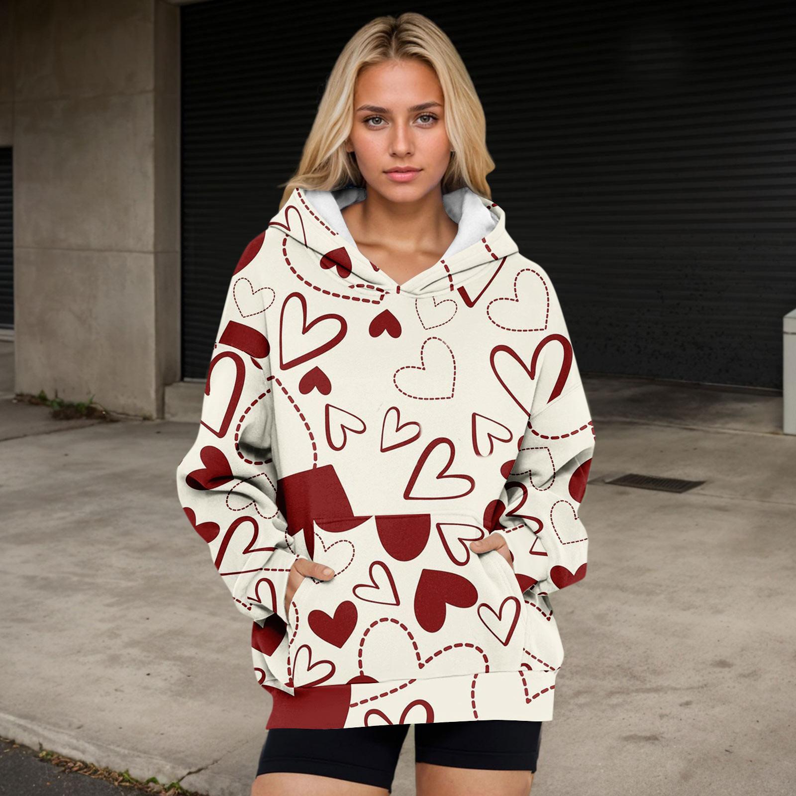 

Женские толстовки большого размера, флисовые толстовки, рубашки с длинными рукавами, пуловер, осенняя одежда с карманом M красный