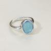 925 Sterling Silver Rings for Women Couple Minimalist Handmade Simple Blue MoonStone Ring Set Party Jewelry Gift Prevent Allergy