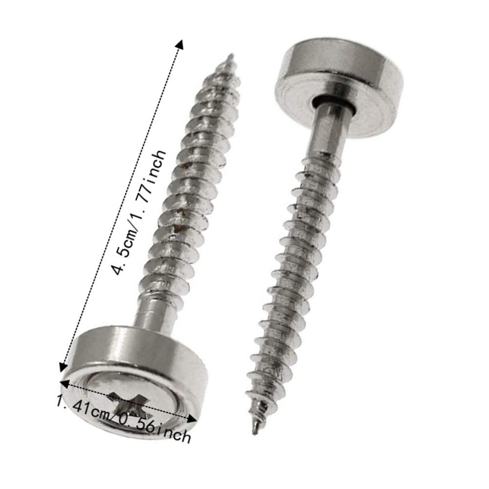 4PCS Metal Guitar Neck Mounting Screws Silver Guitar Neck Joint Ferrules Electric Guitar