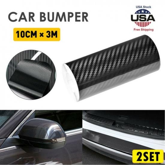 1/2set 10CMX300CM Carbon Fiber Car Sticker Door Sill Scuff Anti Scratch Protecto