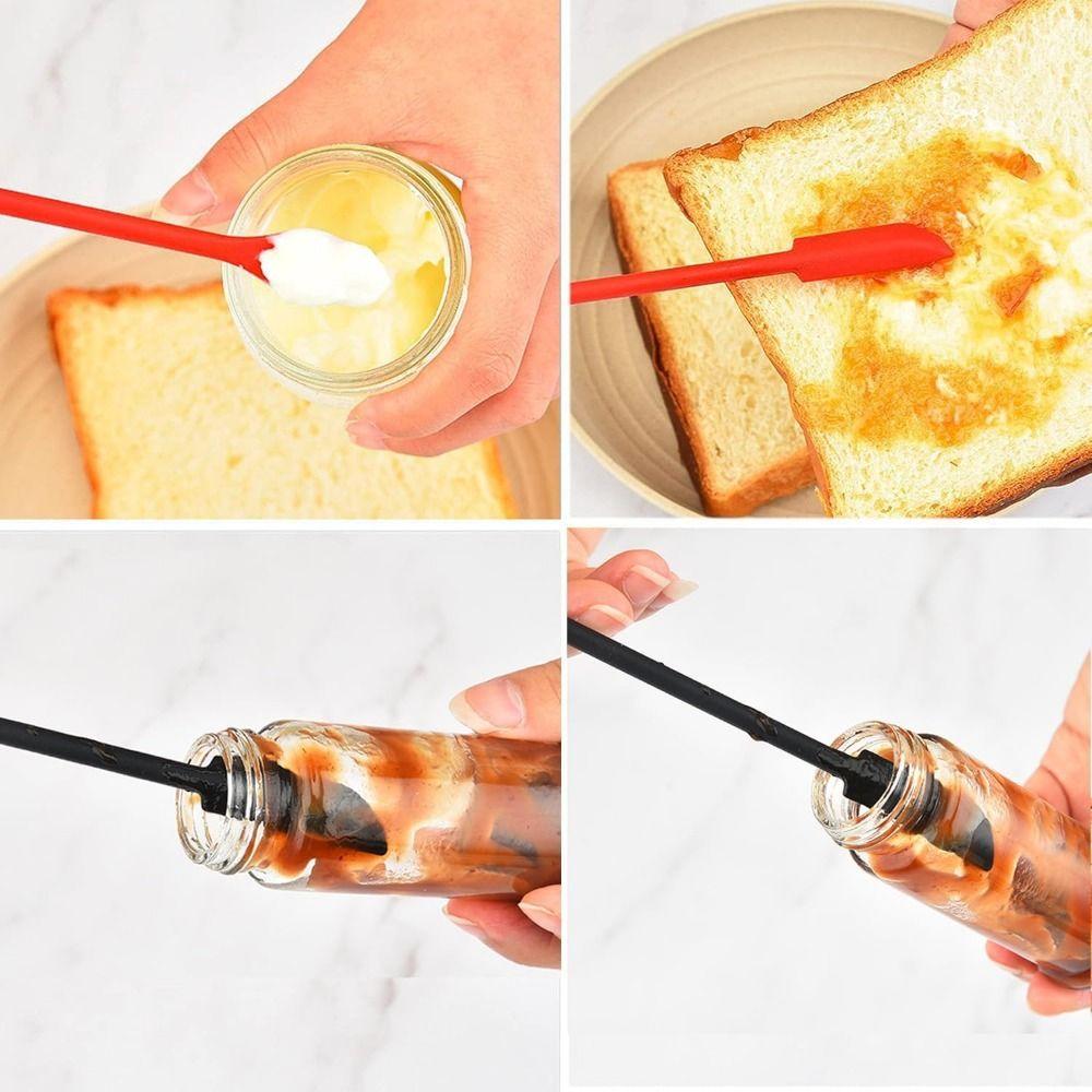 3Pcs/Set Multiple Sizes Silicone Spatula Tool Heat Resistant Mini Jam Spatula  Kitchen Applications