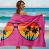 Tropical Sunglasses Beach Towel Swimming Quick-drying Super Absorbent Suitable for Beach Vacation Pool Summer Gift for Friends