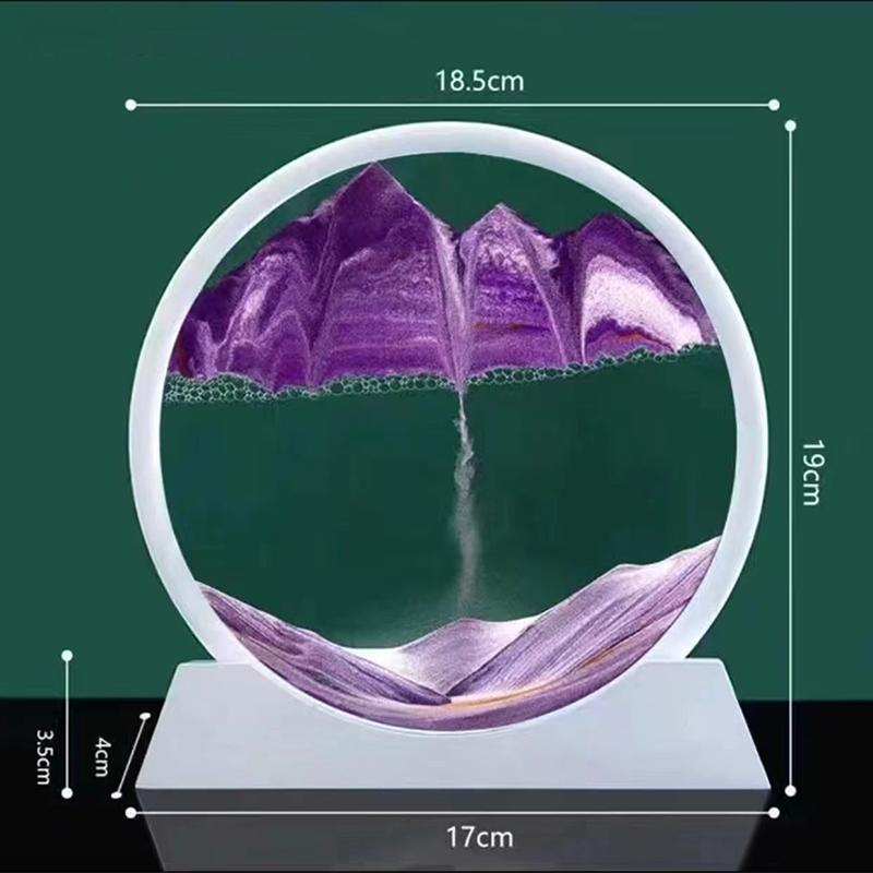 3D Hourglass Quicksand Moving Sandround Glass Deep Sea Sandscape Art Picture Craft Flowing Painting Office Hom Decor Gifts