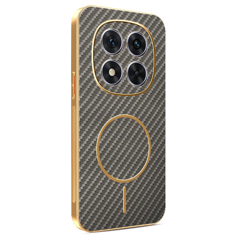 For Xiaomi Redmi Note 14 Pro 5G/Poco X7 5G Phone Case Carbon Fiber Textured Electroplated TPU Back Cover
