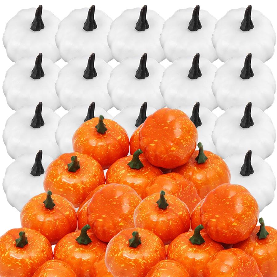 12pcs 5.5cm Simulated Mini Pumpkin Ornaments Halloween Styles Desktop Decoration Creative DIY Painting Pumpkin Photography Props