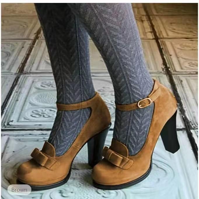 Large size 34-43 Elegant Strap Bows High Heels Women Pumps Shoes Casual Party Office Wedding Shoes Lady Dress Pump Comfortable