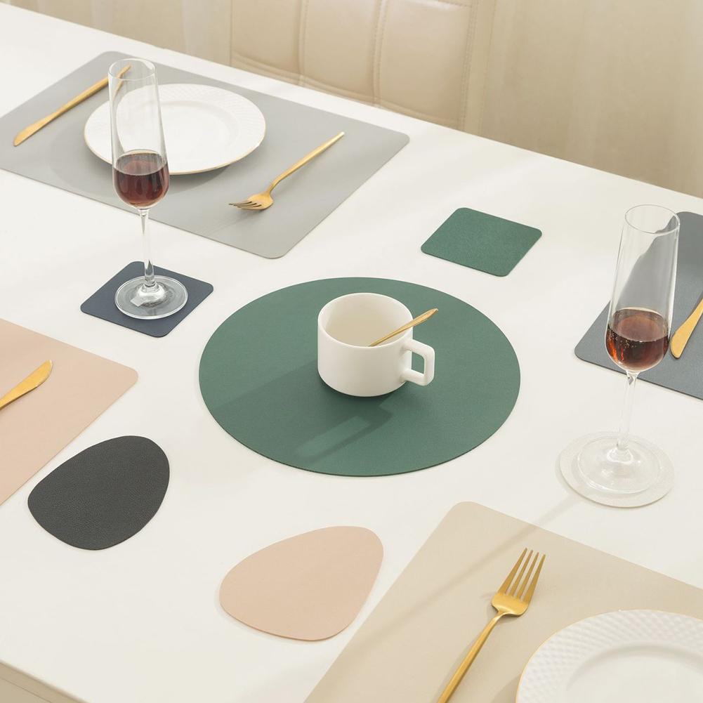 PU Leather Placemat Multipurpose Non-Slip Heat Resistant Table Mat For Home