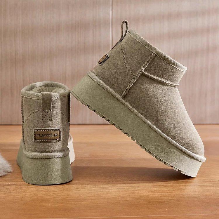 

2025 autumn and winter new thick-soled heightening snow boots women s piled thickened cotton shoes women s casual comfortable snow cotton boots 40 верблюд