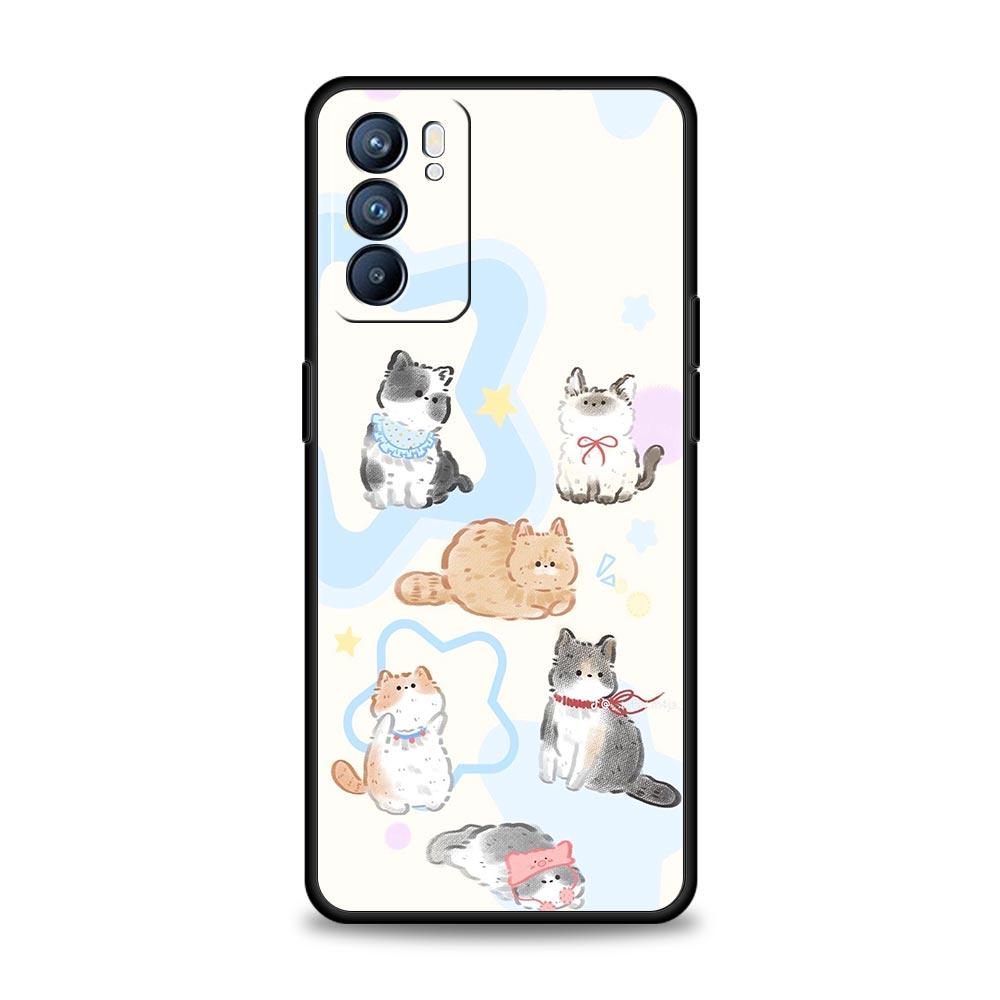 Cat Fishing Phone Case For Oppo Reno14 Reno13 Reno12 11 F 10 Find X5 X9 Pro A54 5G A53 A52 A9 A16 A78 4G A80 A98 Cover