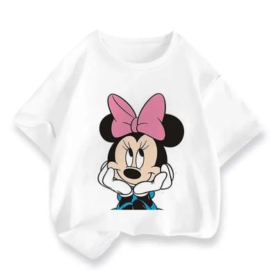 2026 Mickey Dibujos Animados Niños y Niñas Manga Corta Ropa de Verano Linda Impresión de Minnie