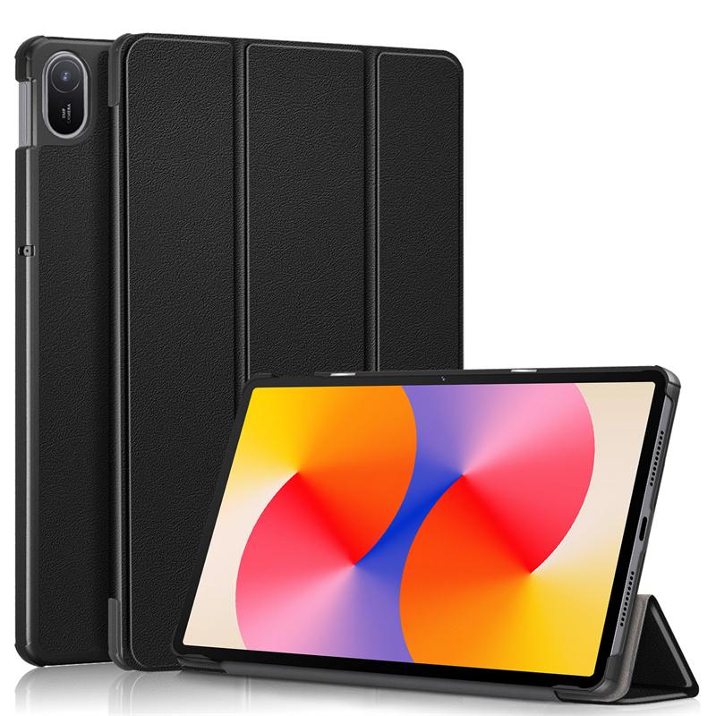 

11-дюймовый складной жесткий чехол-подставка с магнитной подставкой из кожи для планшета Huawei MatePad SE 11, защитный чехол-подставка 2024 Matepad SE 11 2024 чёрный