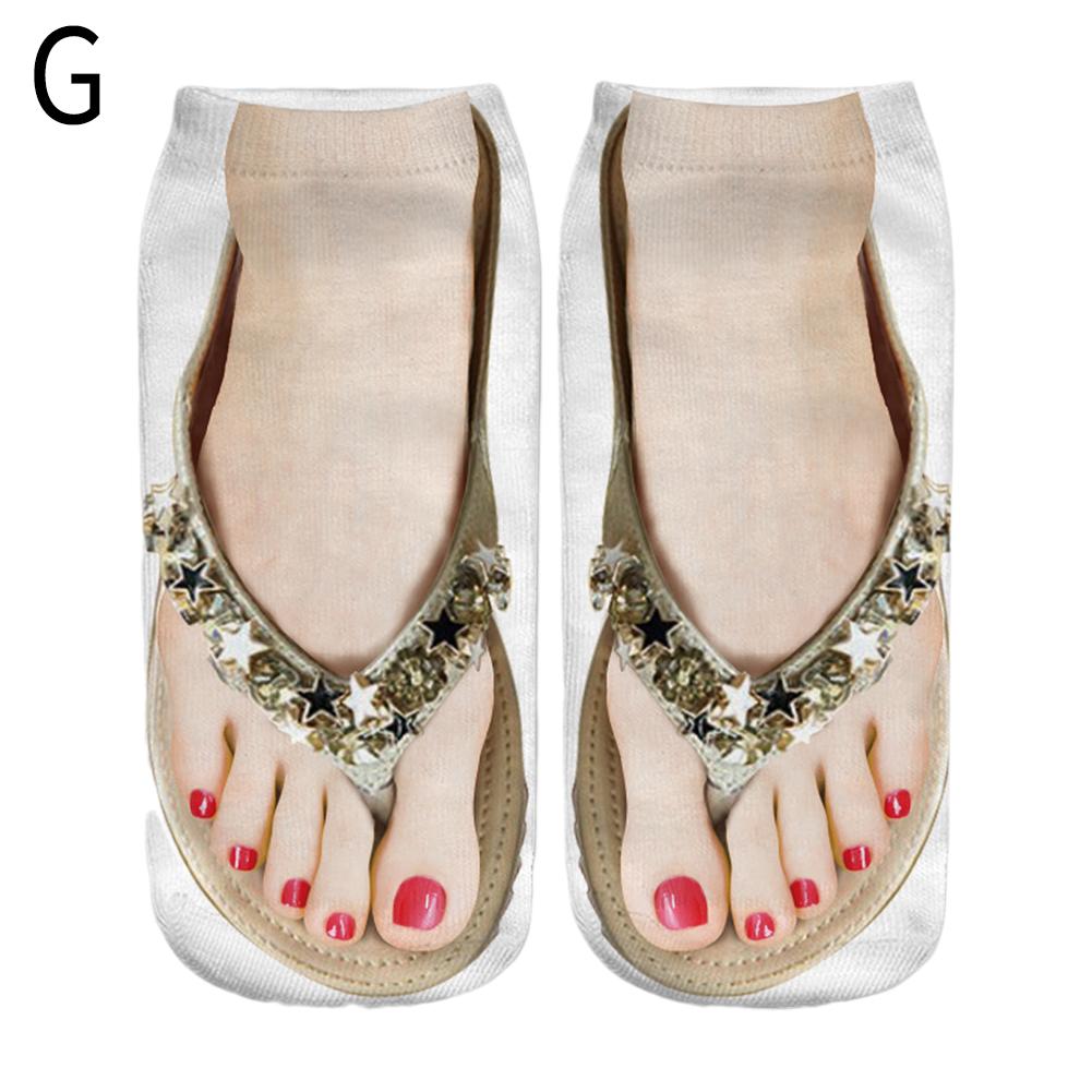 

1 пара носков-шлепанцев с 3D-принтом, забавные носки для женщин, носки-шлепки до щиколотки, низкие носки-тапочки, чулочно-носочные изделия, новинки, подарки 1 pair