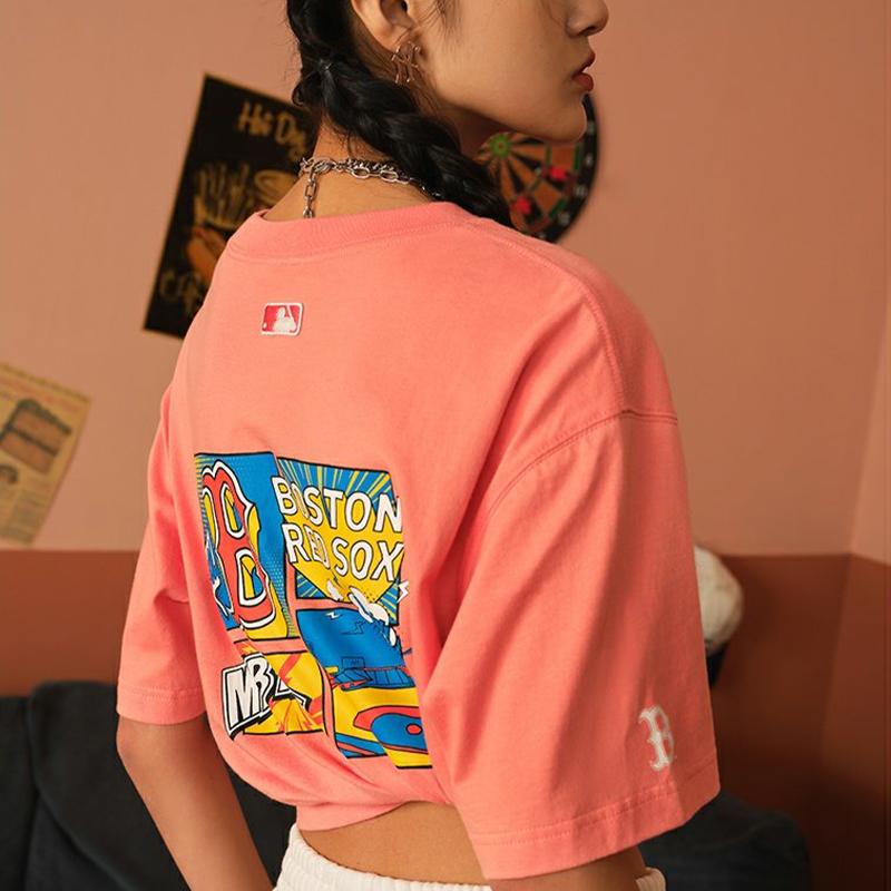 New MLB Like Series T Shirts Unisex Peach Pink 3ATSEC533-07COS