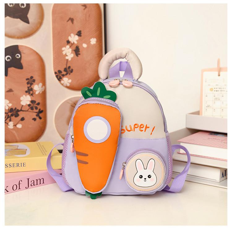 Adorable Anti-lost Carrot Children's Backpack Lightweight Versatile For School Use