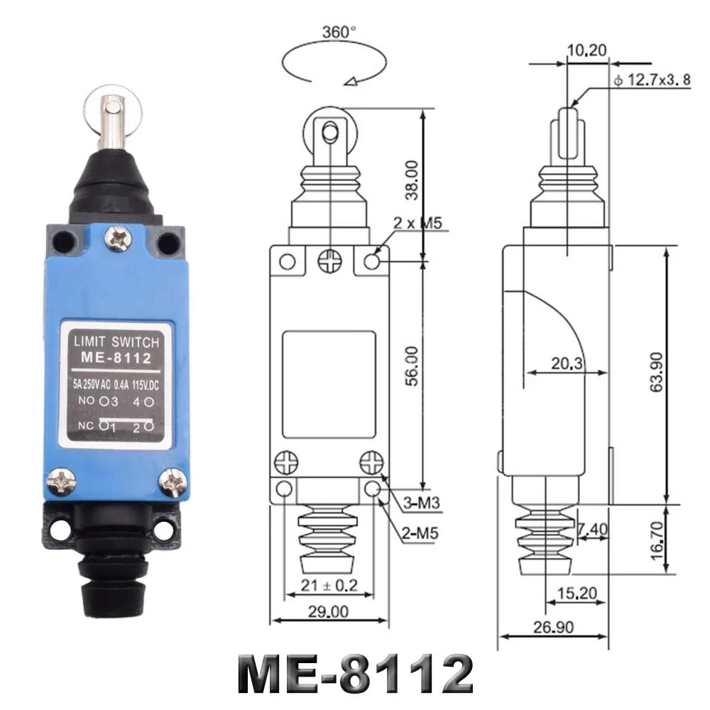 CNC Momentary Limit Switch ME 8104 8108 8111 8122 9101 5A/220V Rotary Roller Lever Sealed Industrial Machine Limit Switch