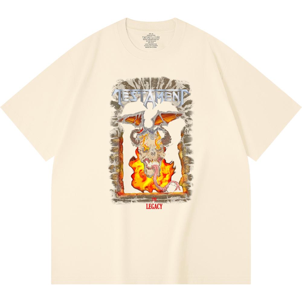 230 g/m² 100% Bavlna T-shirt Heavy Metal Rocková Kapela Tisk Populární Hudby Unisex Těžký Bavlněný T-shirt