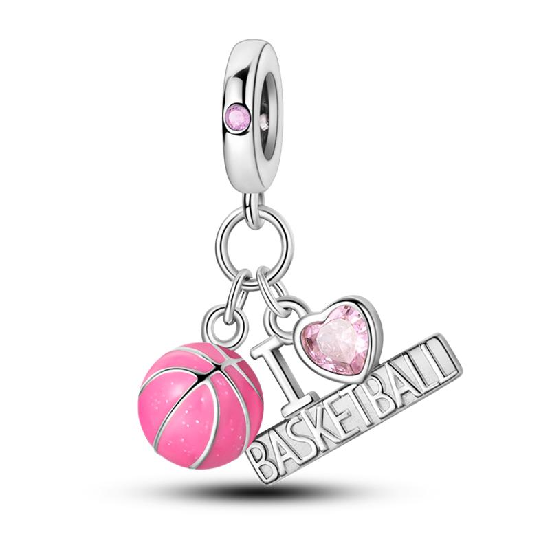 Copper Volleyball Baseball Badminton Golf Sports 3Mm Charms Beads Pendants Birthday Party Fine Diy Jewelry Gifts