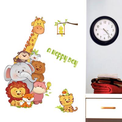 Cute Animal Wall Stickers for Kids Room Nursery Kindergarten Dorm School Decor Gift Idea Removable Cartoon Party Wall Decals Mural