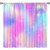 Rainbow Curtain Colorful Tie Dye Pastel Curtains Room Decor for Children Girls Room Living Room Bedroom Blackout Rod Pocket Printed Window Drapes 2