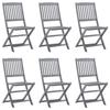 Day and Night - Day and Night Folding Garden Chairs 6 Units Solid Acacia Wood