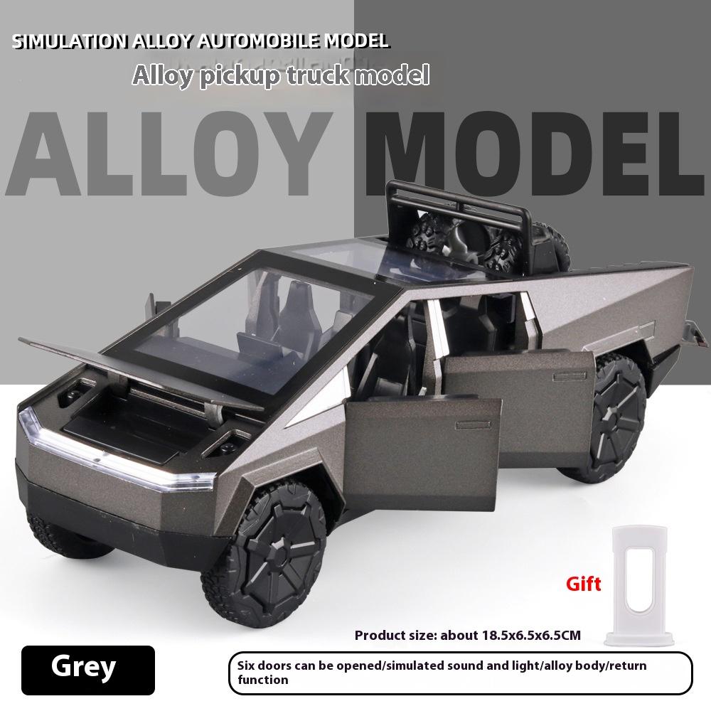 1:28 Cybertruck Hračka Slitina Auto Hračka Kovový Diecast Model Simulace Zvuk Světlo Zatáhni Zpět Dětská Hračka Trendy Dekorace na Display Dárek