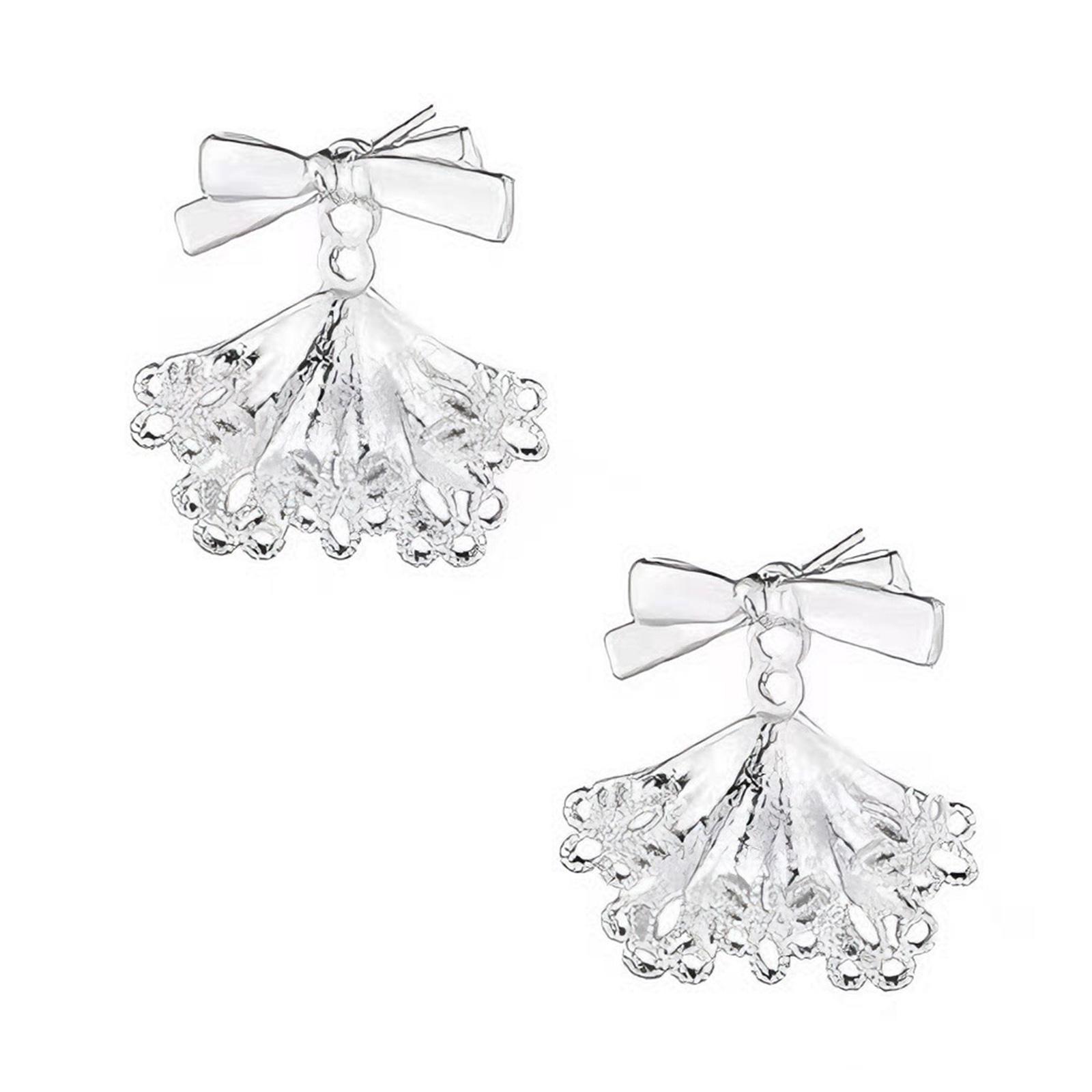 

Сладкая юбка с кружевом в балетном стиле, отделка шипами, серьги-бантики, аксессуар, ручная работа, ушные аксессуары для повседневной носки