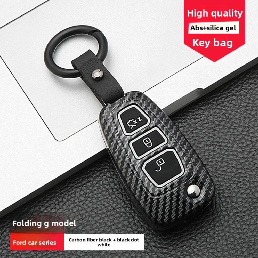 For Ford 2019 Mondeo Key Case Carbon Fiber Cover for Escape Taurus Foldable Key Shell