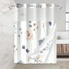 Plants Pattern with Hook Waterproof Shower Curtain, Removable With , Perfect For Bathroom Decor In Winter,   Single-layer Design