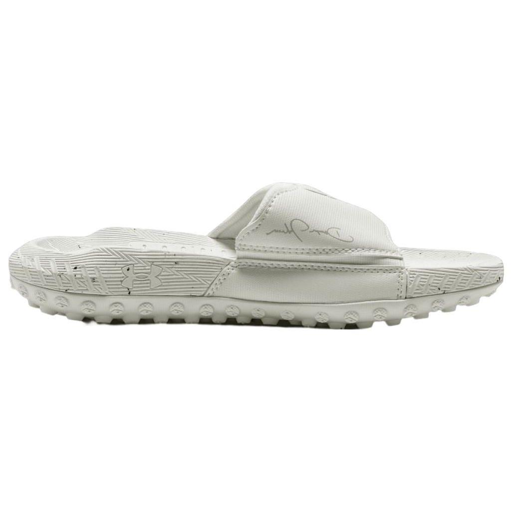 Under Armour Project Rock 3 Slide Unisex White Black Slides 3026034-100