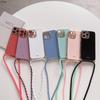 Crossbody Lanyard Plating Phone Case For iphone 17 Pro Max 17 Air 17Pro Soft TPU Lens Protection Shockproof Back Cover