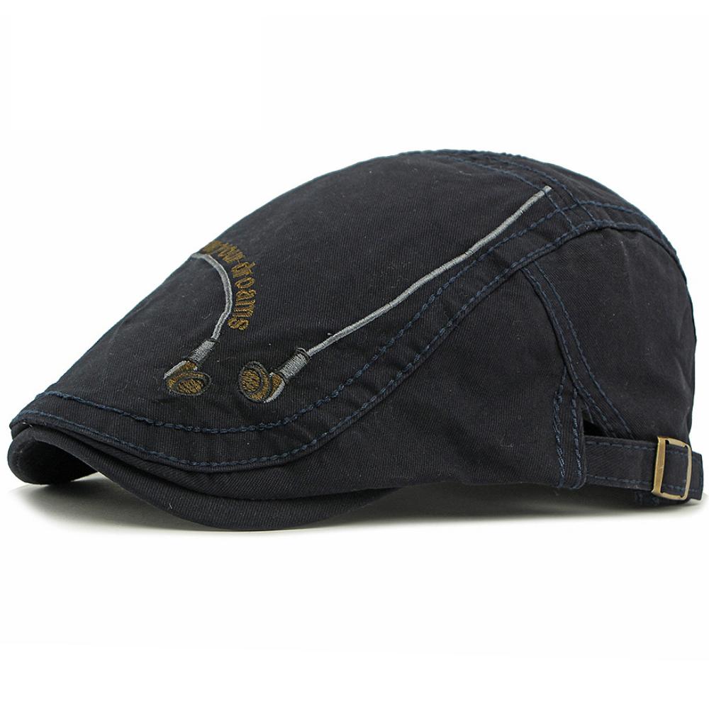 HT4825 Beret Spring Summer Autumn Cap for Men Women 100% Cotton Ivy Flat Cap Artist Painter Hat Male Female Adjustable Beret Cap