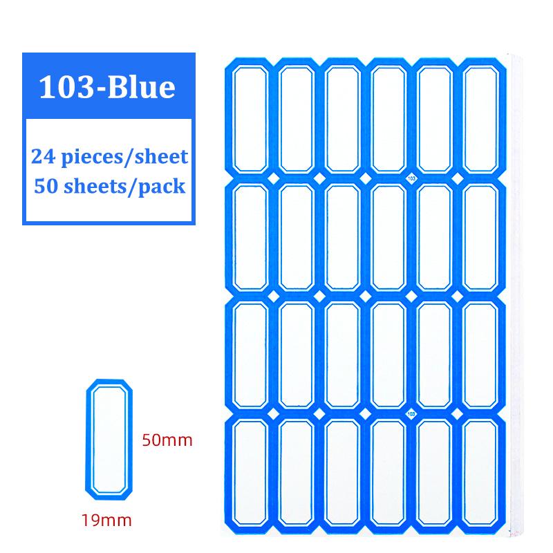 Self-Adhesive Label Stick,50 Sheets/Pack Adhesive Paper,Handwritten Blank Red Blue Category Tags,Office And School Supplies