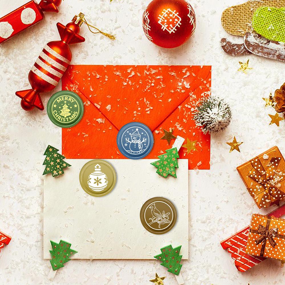 Christmas Crystal Ball Wax Seal Stamps Snowflake Wax Seal Stamp Head Christmas Eve for Invitations Envelope Card Gift Decoration