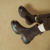 Fashion 2025 New Autumn Motorcycle Women Boots Women Shoes Round Toe Chunky Heel Modern Platform Stretch Short Boots Ladies Shoes