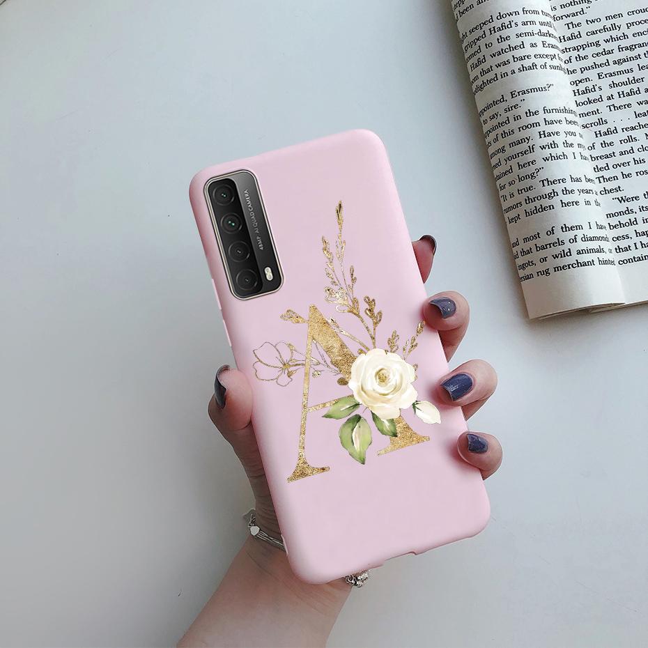 Fashion Flower Letters Shockproof Case For Huawei P Smart 2021 TPU Soft Cover For Huawei Y7A 2020 Y 7A Y7 A Phone Cases 6.67"