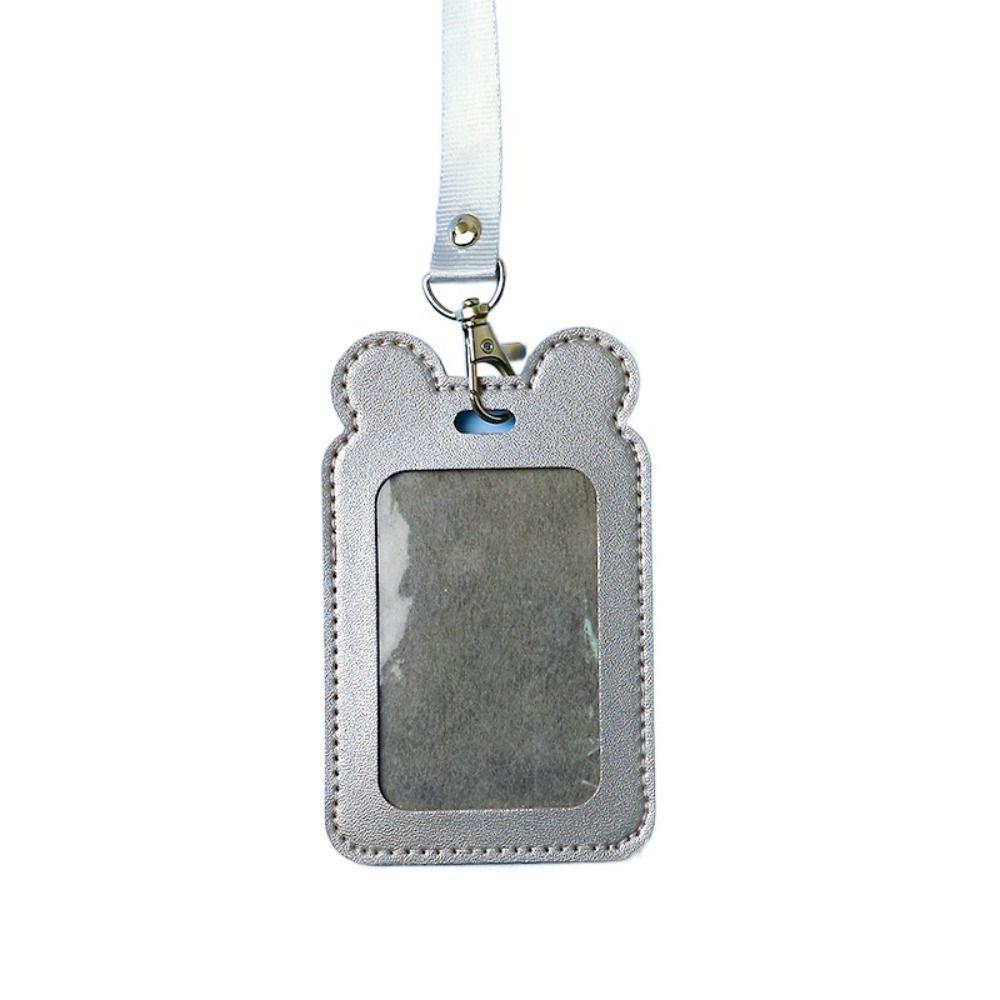 Cartoon ID Card Holder PU Leather Work Card Case Cute Badge Holder  Work