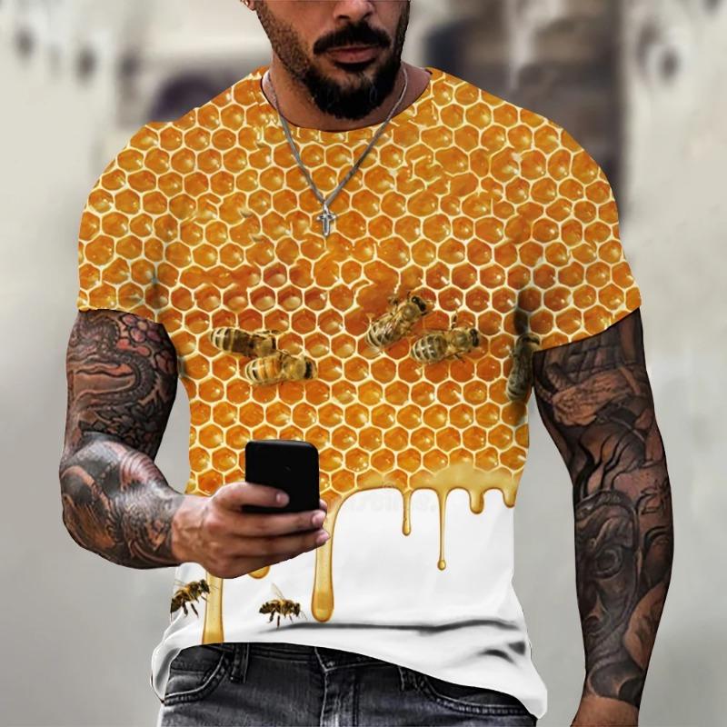Funny Bee Series Print T Shirts Men's Women Casual O-Neck Short Sleeve T-shirt Oversized Streetwear Tees Tops Kids Clothing